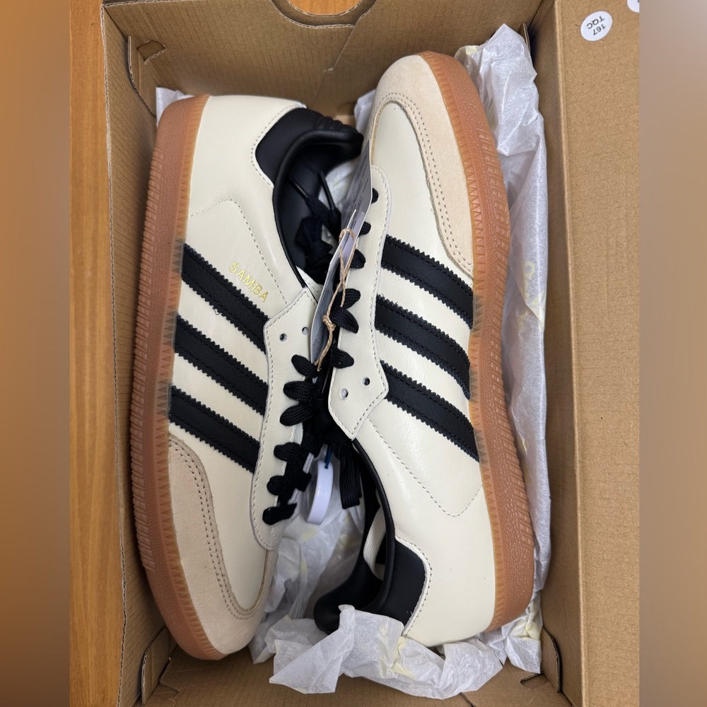 Adidas Samba Black and Cream Sneakers